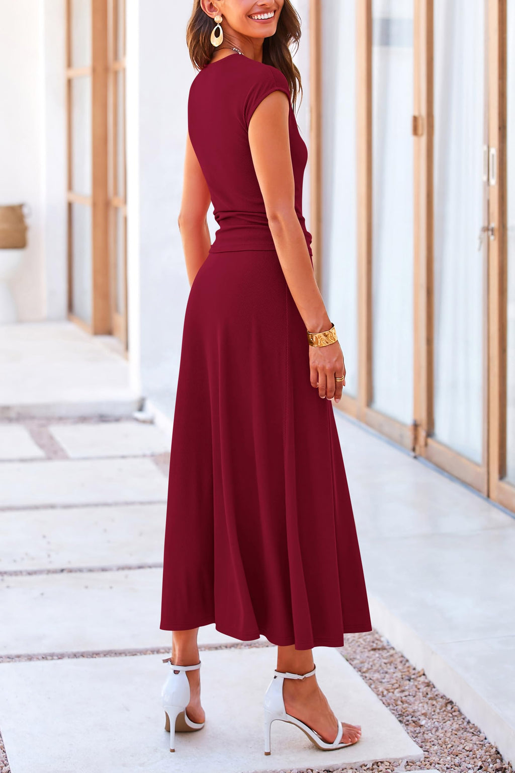 PRETTYGARDEN Two Piece Skirt Set for Women Summer Spring Dressy Casual Knit Travel Vacation Matching Lounge Outfits
