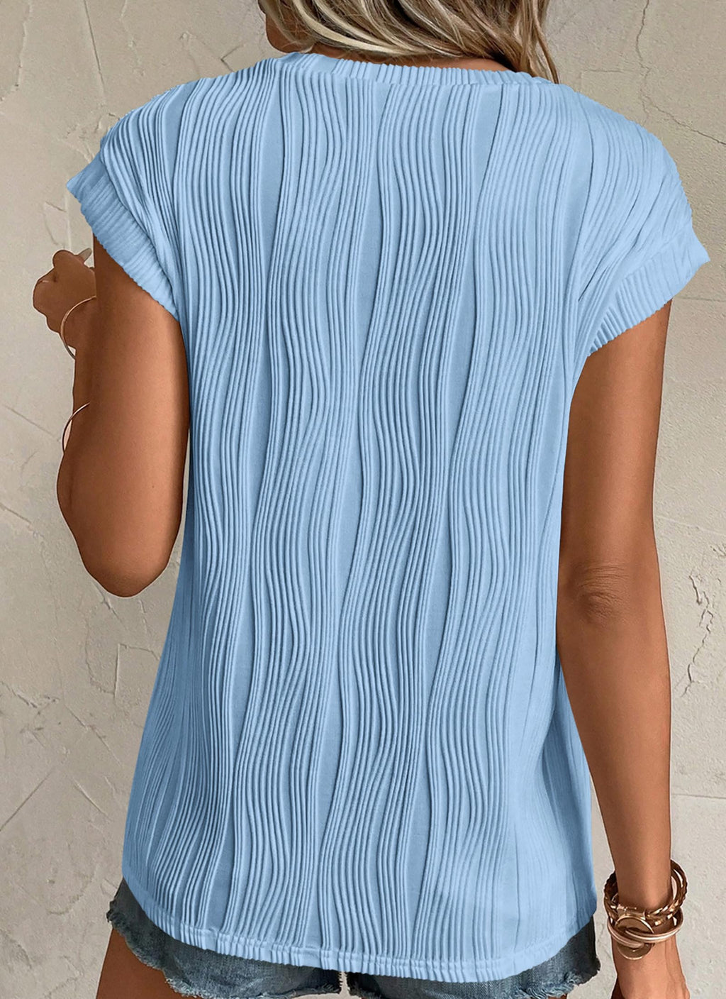 PRETTYGARDEN Blouses for Women Dressy Casual Spring Summer Business Office Tops Cap Sleeve Textured Cute Work Shirt
