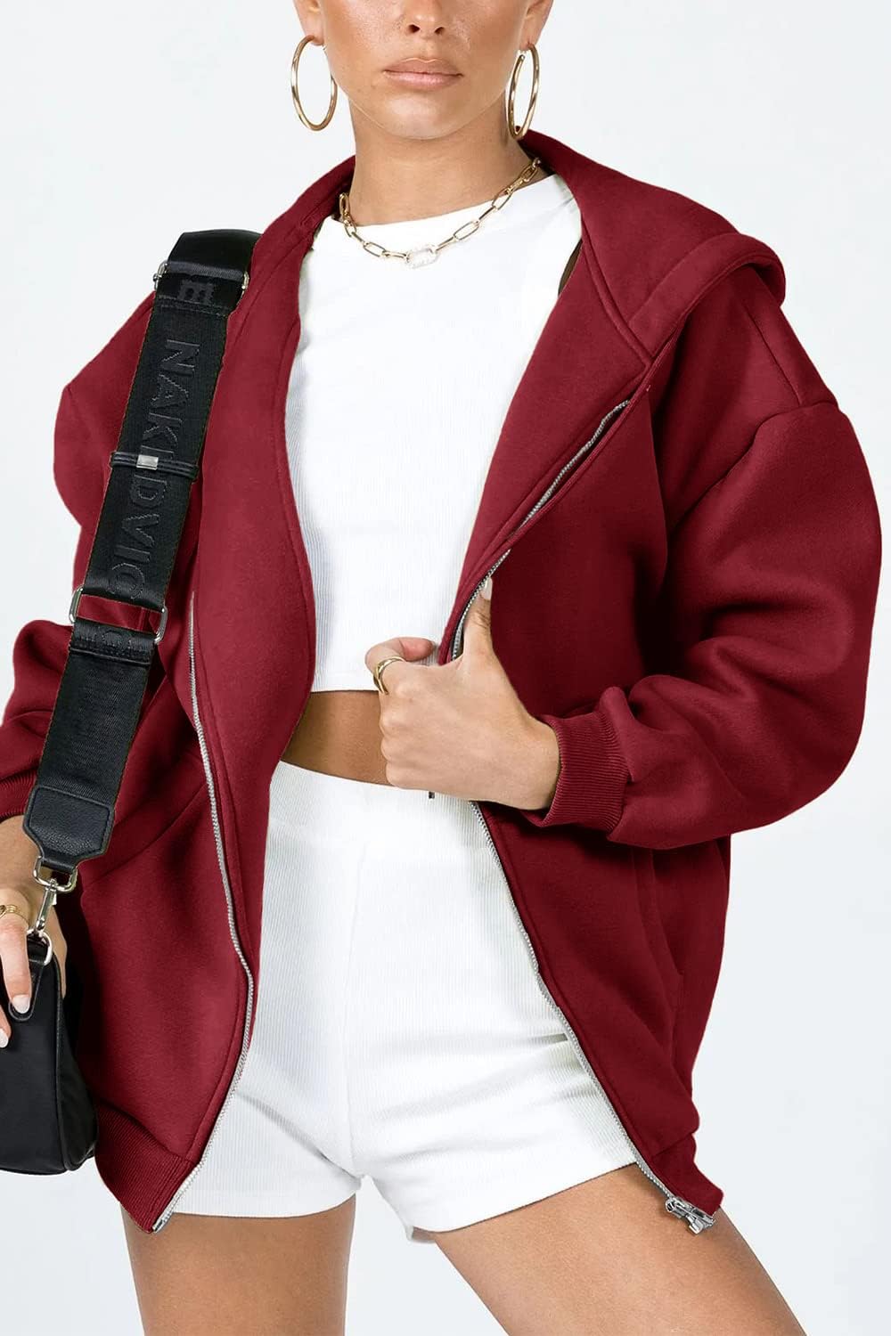 PRETTYGARDEN Women's Zip Up Y2K Hoodies Casual Long Sleeve Sweatshirts Fall Spring Track Jackets with Pockets