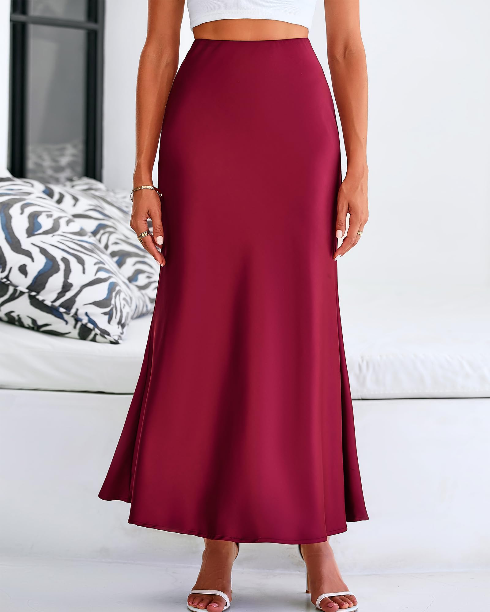 BTFBM Womens Spring Skirts Business Casual Clothes High Waisted Cocktail Party Wedding Guest Mermaid Maxi Skirt