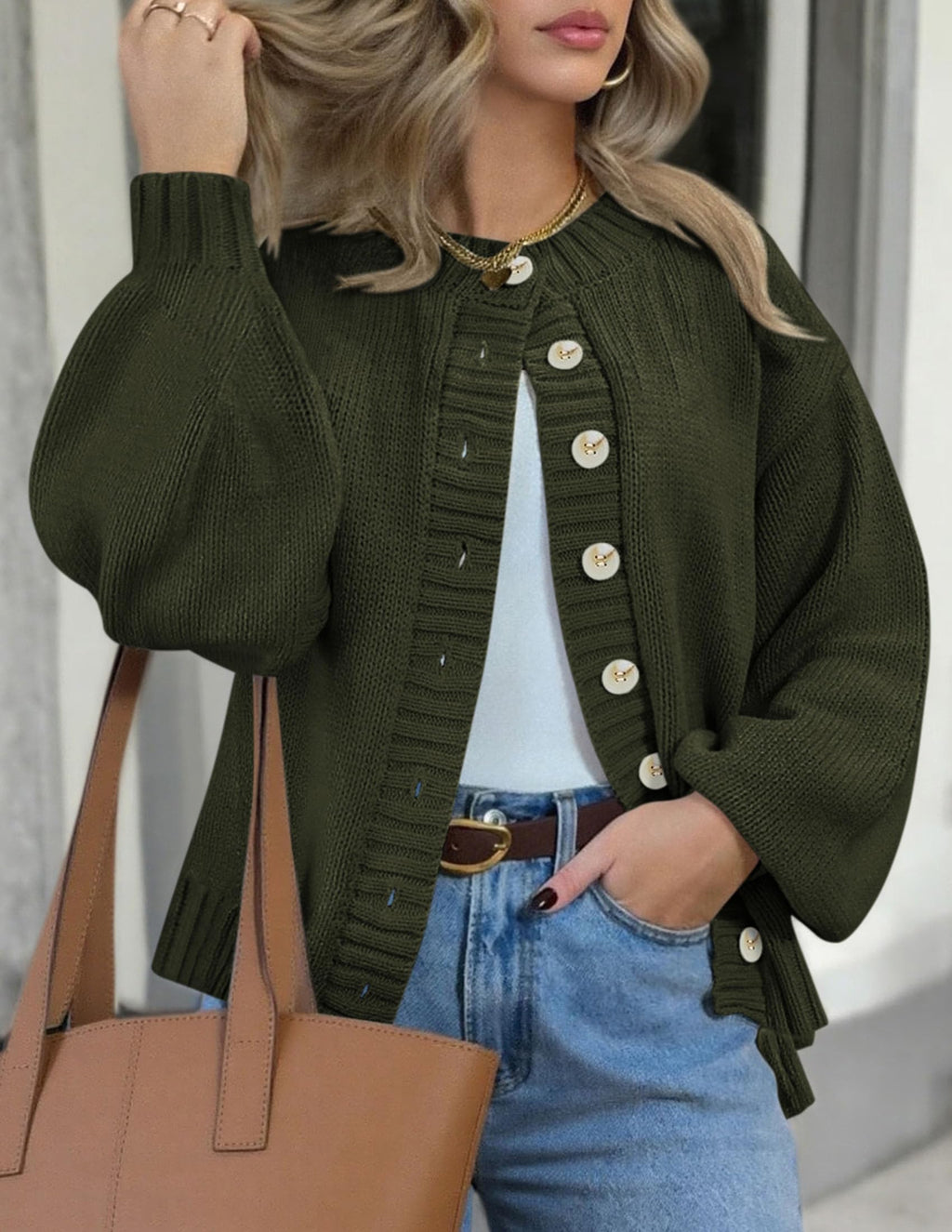 PRETTYGARDEN Women's Winter Cardigan Sweaters Trendy Chunky Knit Long Sleeve Button Up Casual Warm Fall Jackets Coats