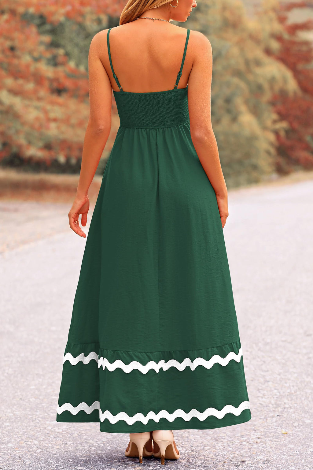 PRETTYGARDEN Women's Summer Flowy Maxi Dress Casual Sleeveless Spaghetti Strap Ruffle Beach Long Dresses
