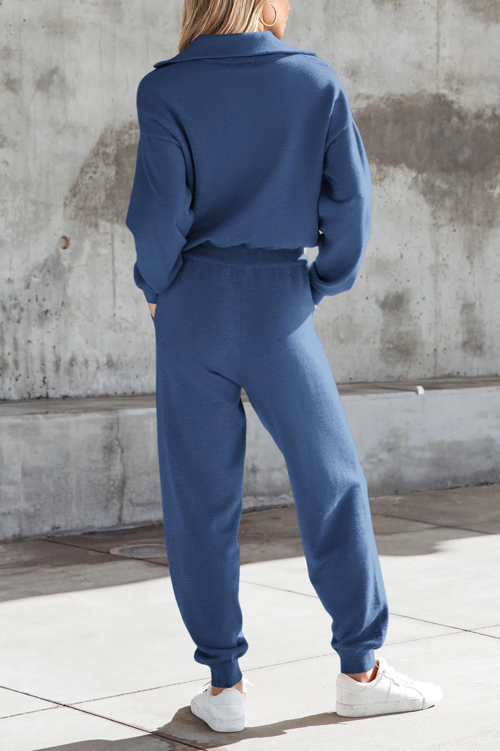 PRETTYGARDEN Women's 2 Piece Sweater Set Pullover Zip Up Sweatshirt Jogger Sweatpants Tracksuit Casual Outfit