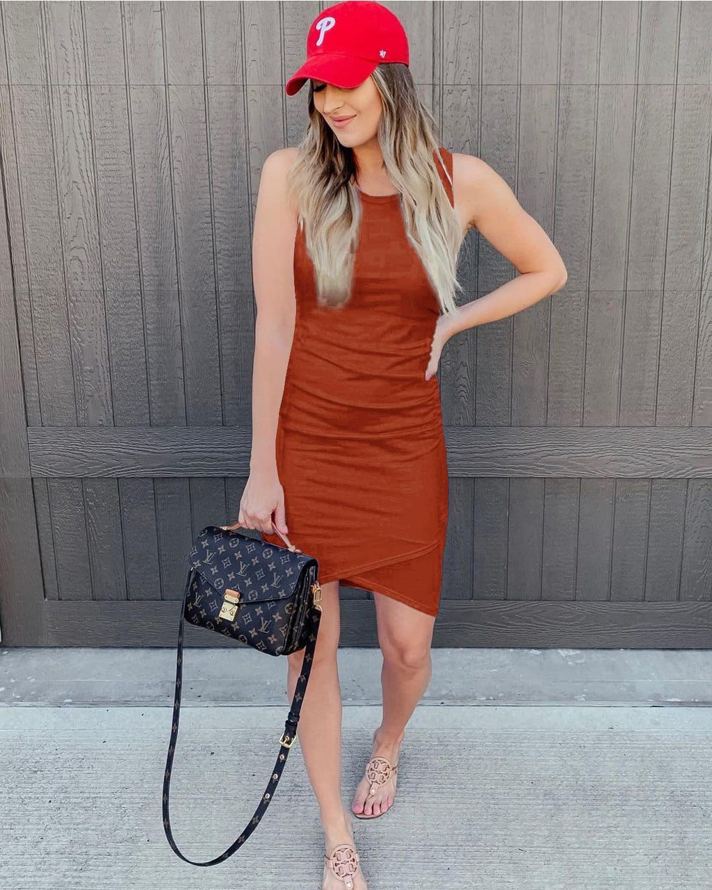 FreshPretty Women Summer Dresses Sleeveless Tank Ruched Bodycon Sundresses for Women Party Beach Mini Casual Spring Dress