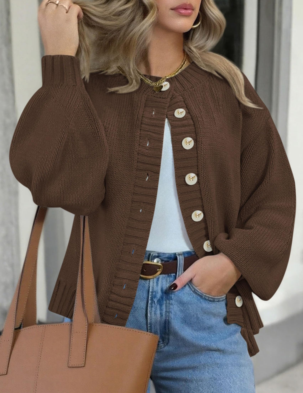 PRETTYGARDEN Women's Winter Cardigan Sweaters Trendy Chunky Knit Long Sleeve Button Up Casual Warm Fall Jackets Coats