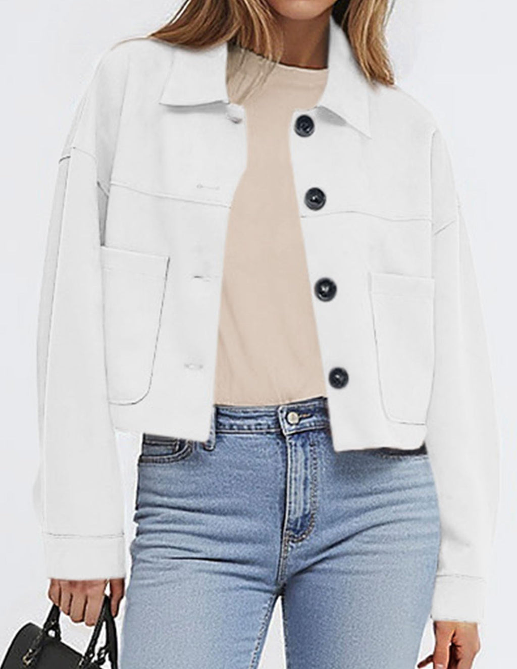 PRETTYGARDEN Women's Faux Suede Cropped Jacket Casual Lightweight Fall Fashion Winter Coats Outerwear Trendy Clothes