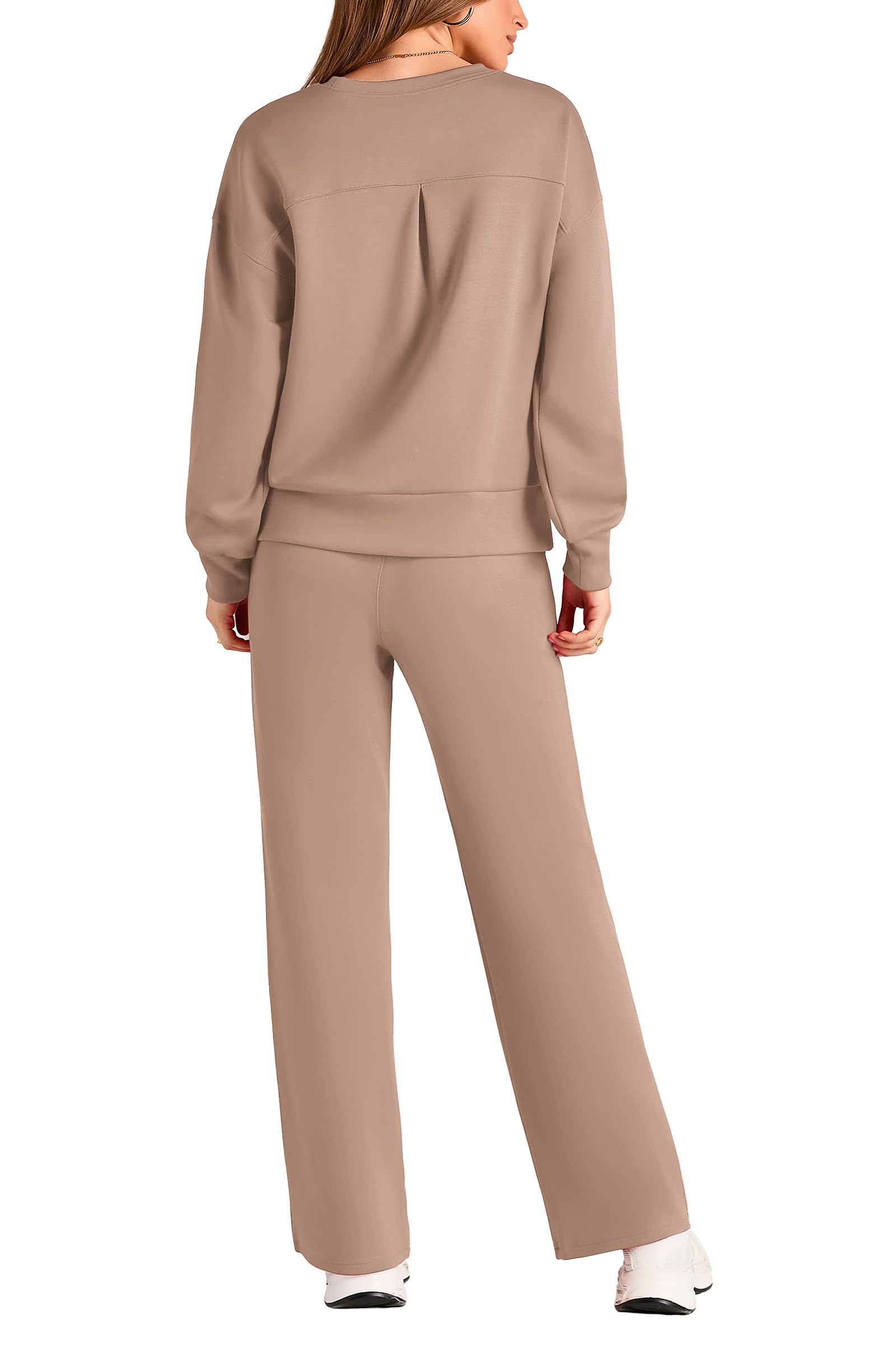 PRETTYGARDEN Womens 2 Piece Outfits Fall Long Sleeve Sweatshirt Wide Leg Pants Lounge Sets Winter Sweatsuits Tracksuit