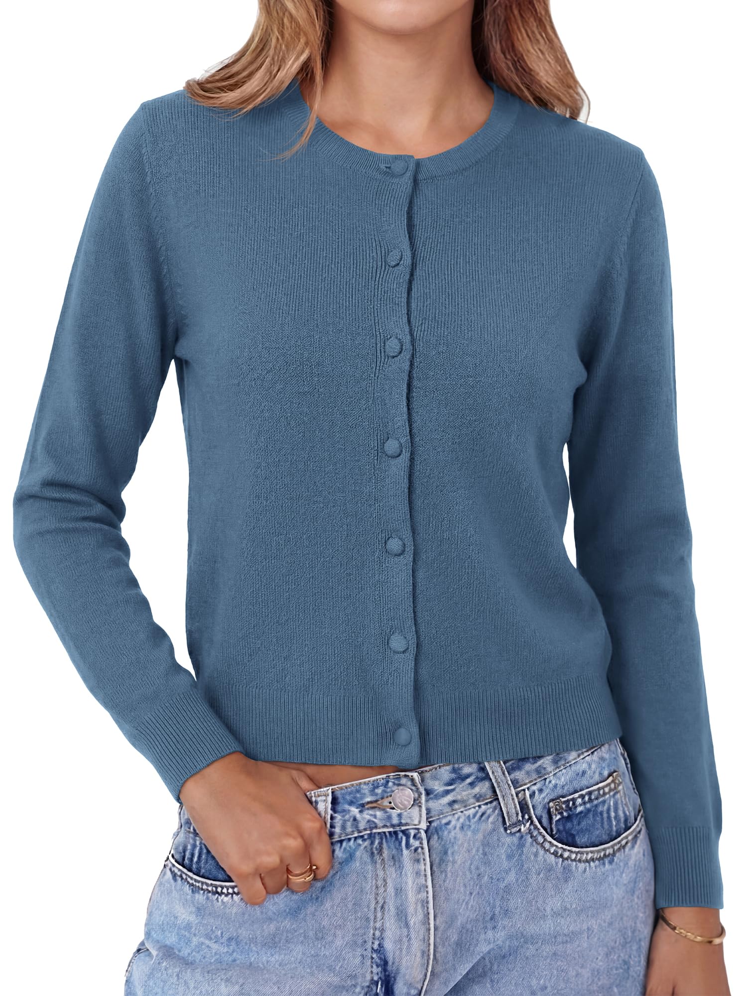 BTFBM Cardigan Sweaters for Women Lightweight Sweater Button Down Casual Knit Shrugs Tops Spring Fashion Clothing