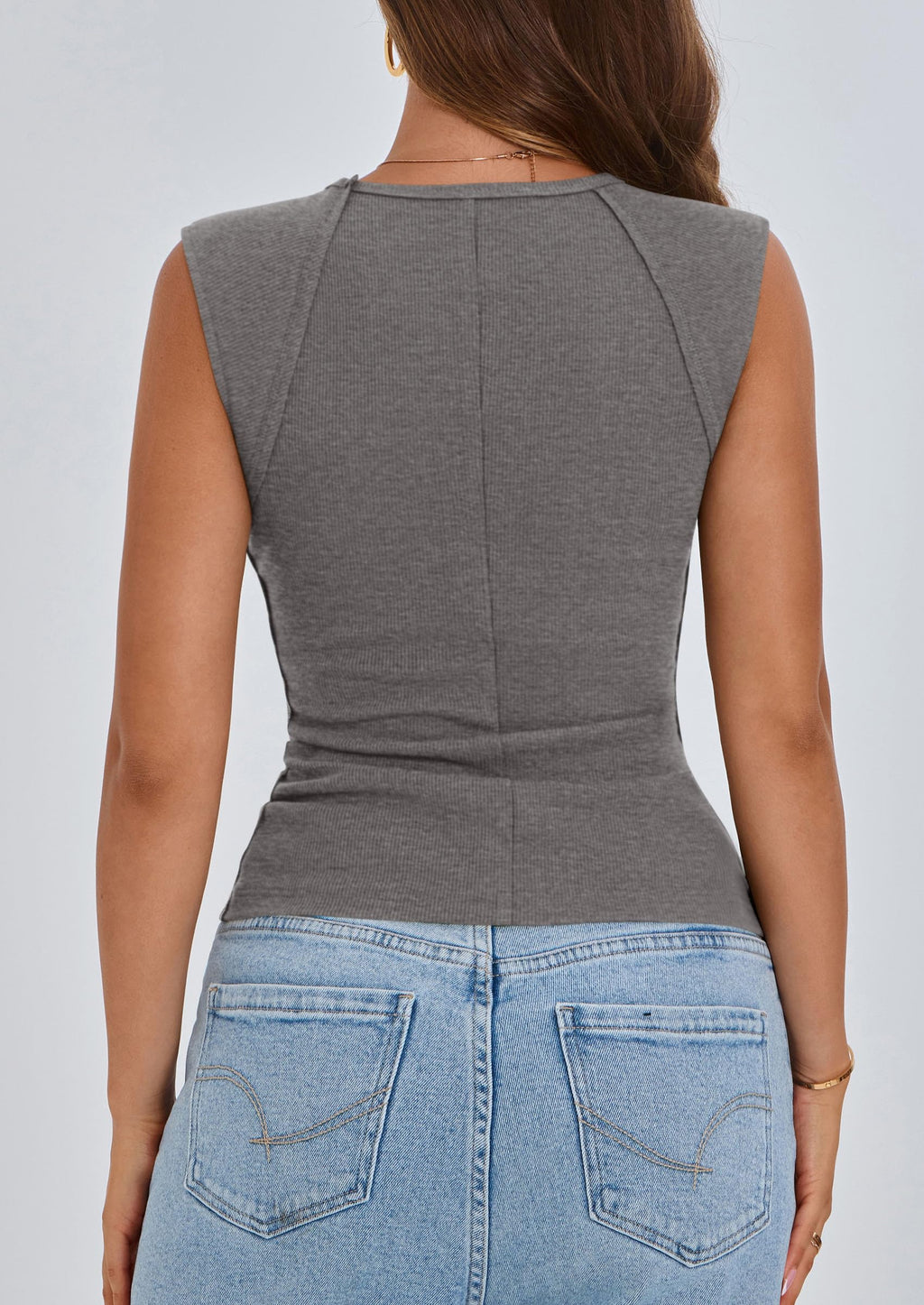 PRETTYGARDEN Women's Ribbed Tank Tops Summer Cap Sleeve Slim Fitted Knit Basic Casual Tee Shirts Trendy Fashion Clothes