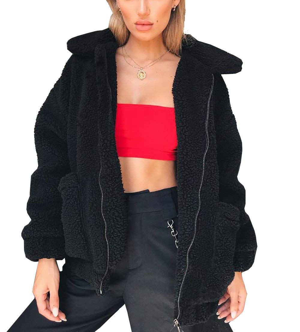 PRETTYGARDEN Women's Fashion Winter Coats Sherpa Fleece Faux Fur Shearling Oversized Trendy Jackets Warm Outerwear Clothing