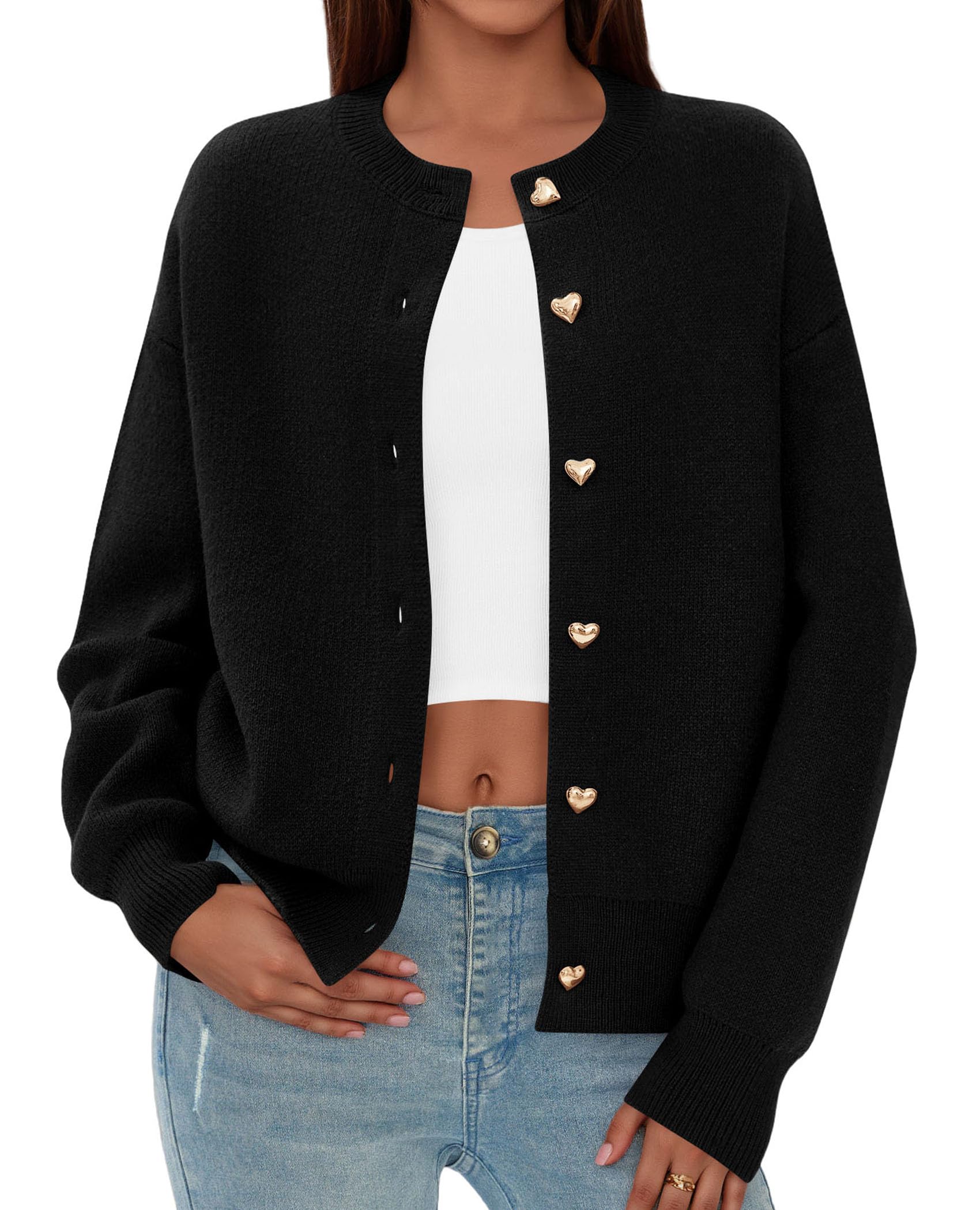 PRETTYGARDEN Cardigan for Women Fall Fashion Long Sleeve Trendy Button Down Work Office Sweaters Cute Winter Jacket