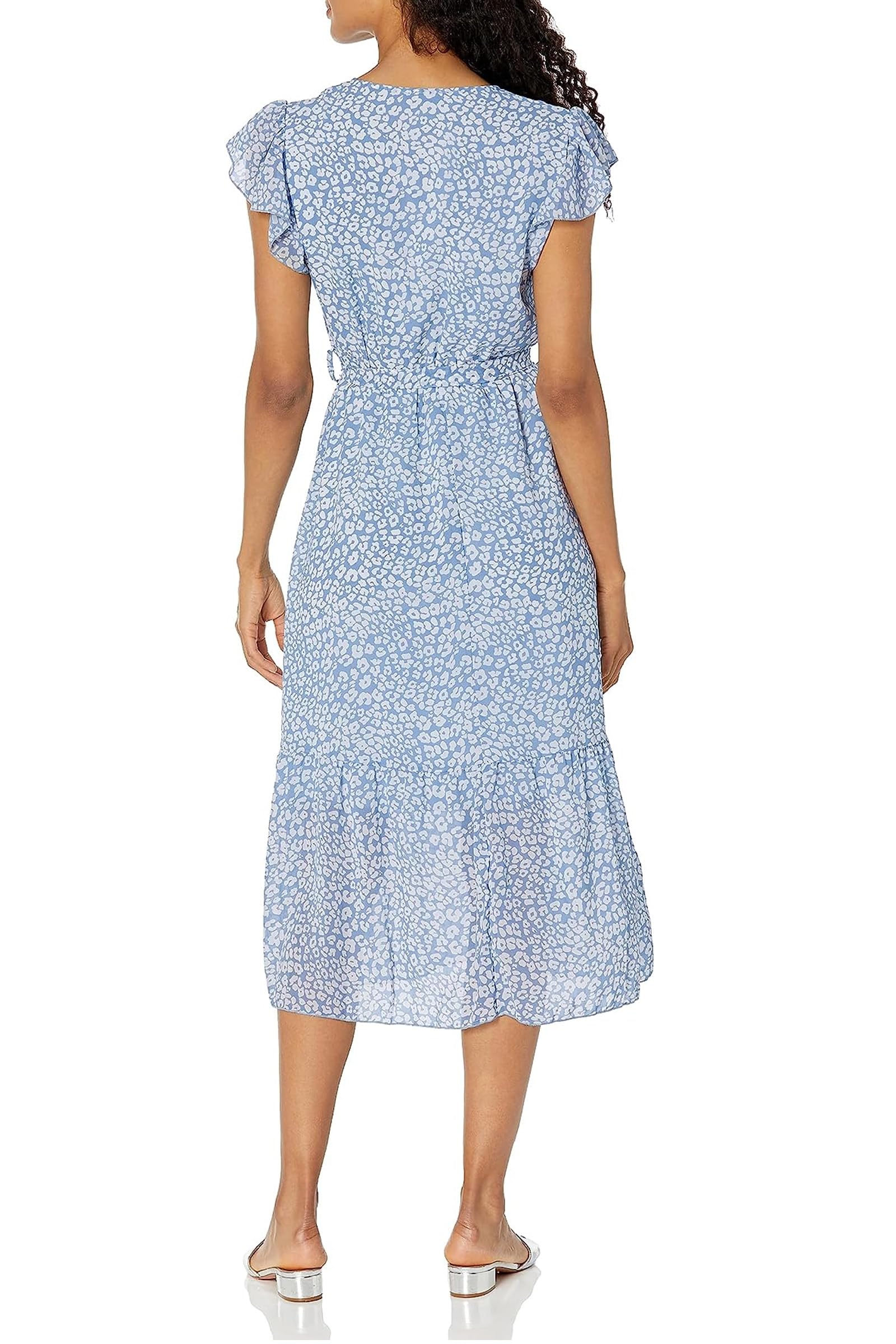PRETTYGARDEN Women's Summer Floral Boho Maxi Dress Wrap Short Sleeve V Neck Ruffle A-Line Flowy Wedding Guest Long Dresses