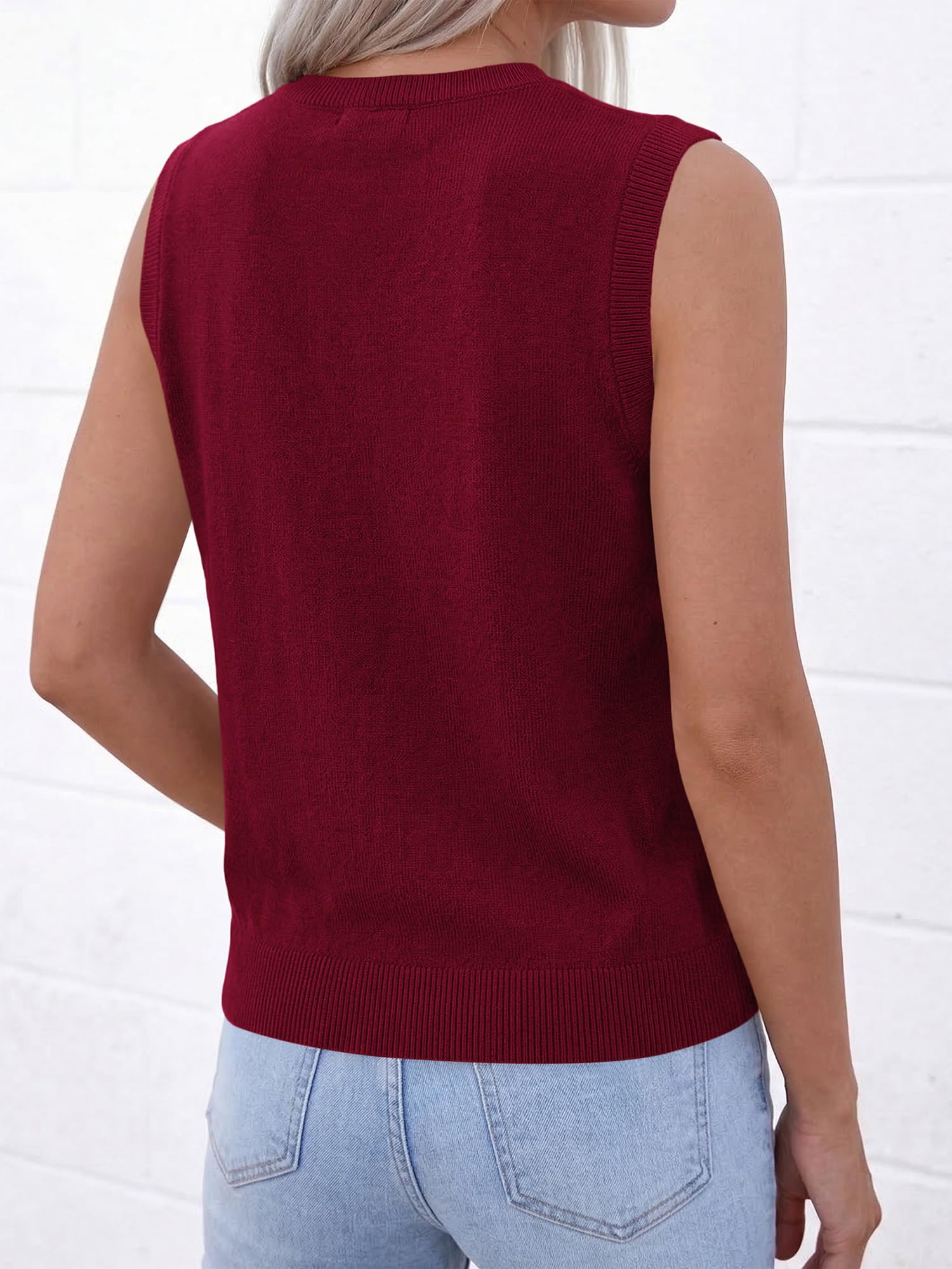 BTFBM Sweater Vest Women Casual Crewneck Loose Button Down Knit Sleeveless Cardigan Spring Clothes Summer Vest Tops