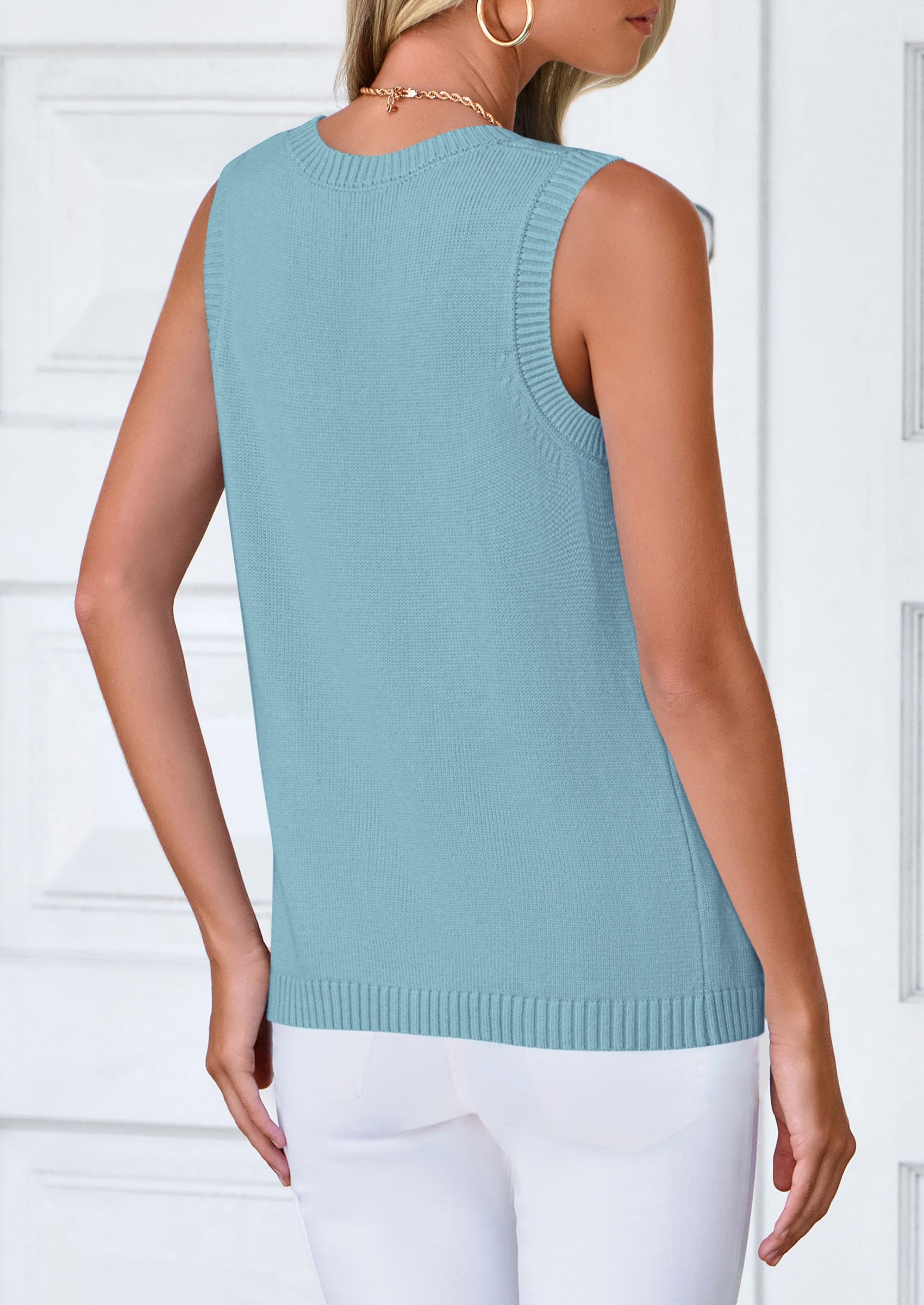 PRETTYGARDEN Sweater Vest Tops for Women Lightweight Summer Cardigan Sleeveless Button Up Knit Casual Spring Clothes