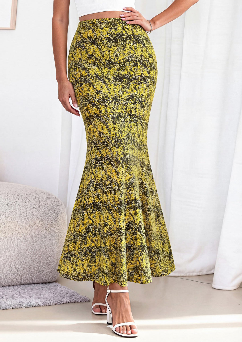 PRETTYGARDEN Maxi Skirts for Women Summer Flowy High Waisted Polka Dot Mermaid Office Work Spring Fashion Long Skirt