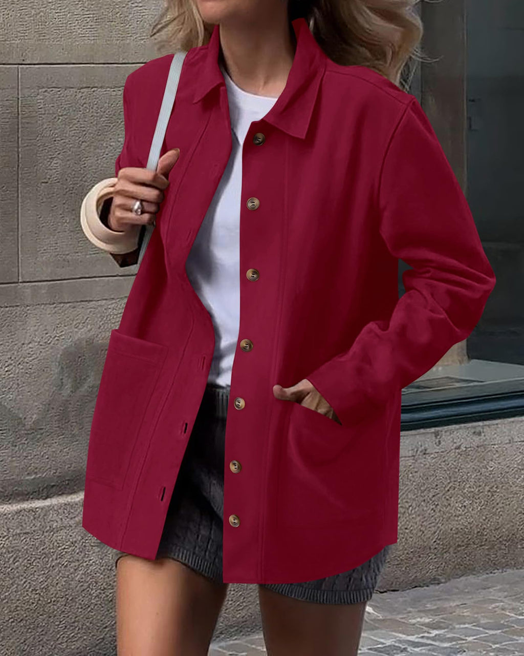 BTFBM Faux Suede Jacket Women Fall Fashion Leather Jackets Long Sleeve Button Down Winter Coats Shackets Outerwear