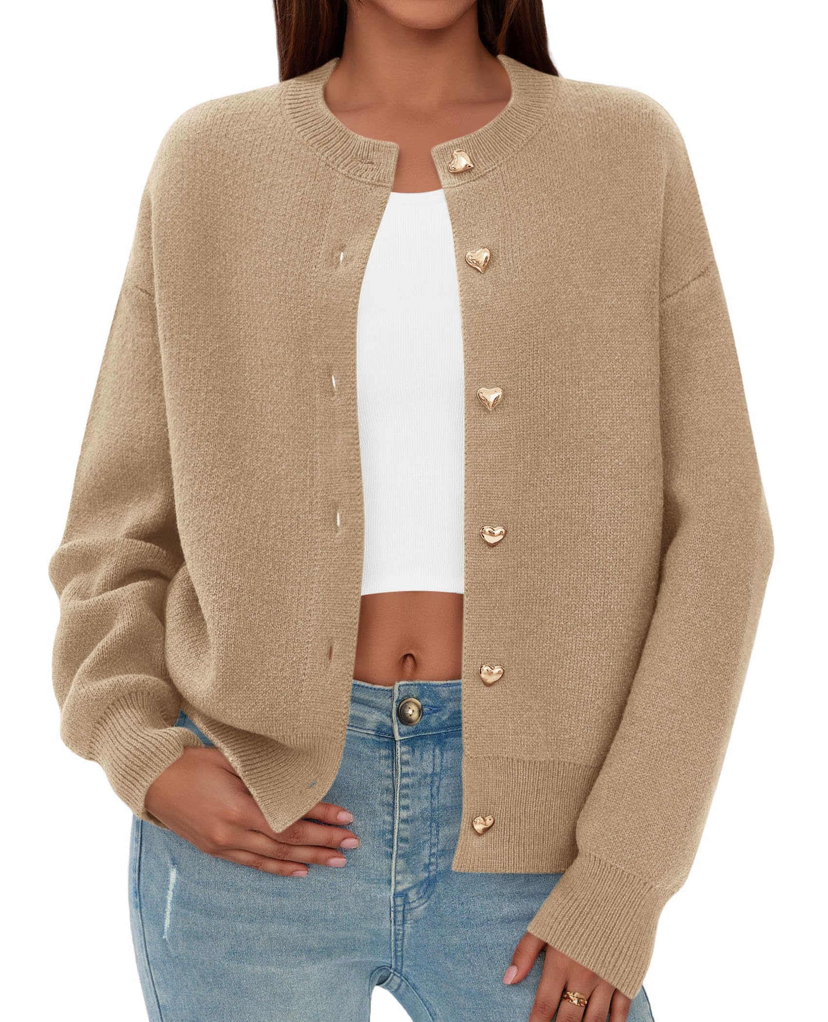 PRETTYGARDEN Cardigan for Women Fall Fashion Long Sleeve Trendy Button Down Work Office Sweaters Cute Winter Jacket