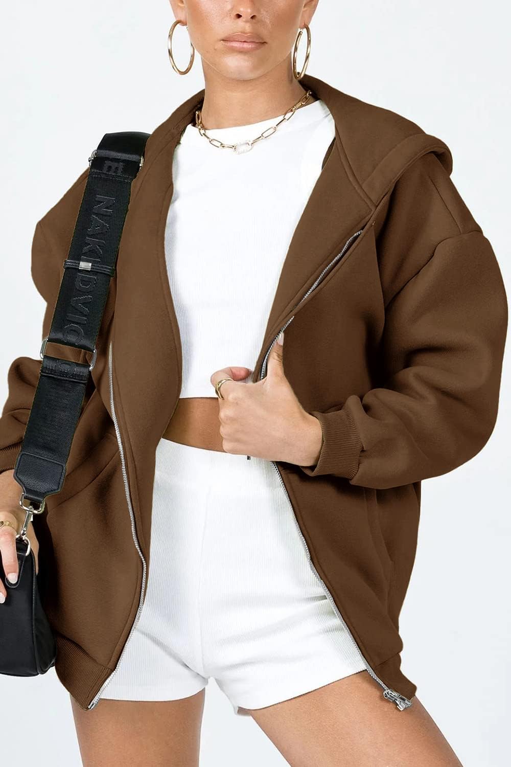 PRETTYGARDEN Women's Zip Up Y2K Hoodies Casual Long Sleeve Sweatshirts Fall Spring Track Jackets with Pockets