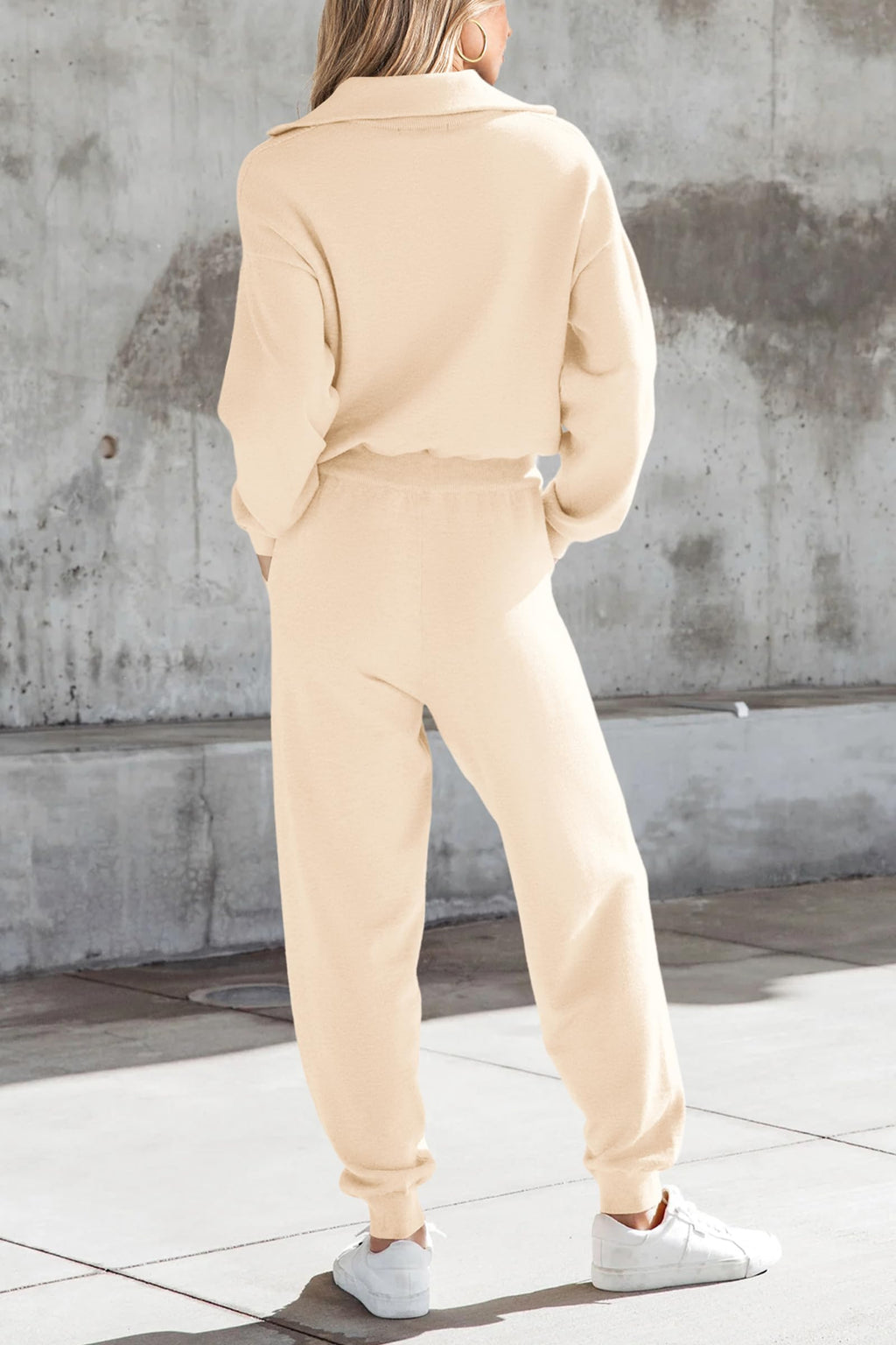 PRETTYGARDEN Women's 2 Piece Sweater Set Pullover Zip Up Sweatshirt Jogger Sweatpants Tracksuit Casual Outfit