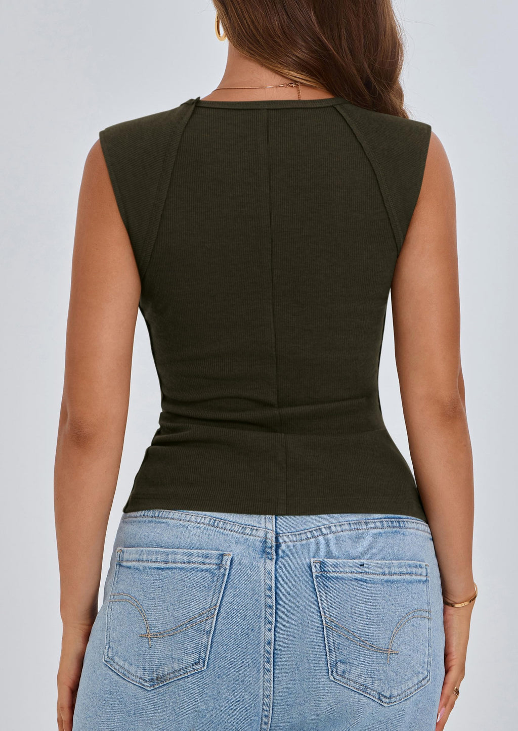 PRETTYGARDEN Women's Ribbed Tank Tops Summer Cap Sleeve Slim Fitted Knit Basic Casual Tee Shirts Trendy Fashion Clothes