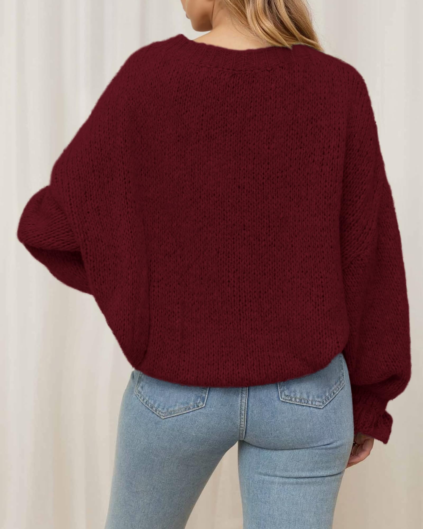 BTFBM Women's Oversized Sweater Crewneck Fall Winter Long Sleeve Fuzzy Warn Knit Pullover Sweaters Trendy Outfits