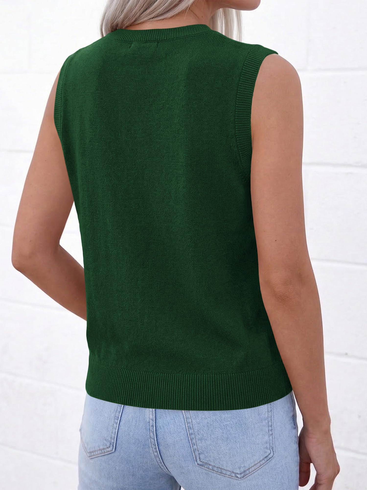 BTFBM Sweater Vest Women Casual Crewneck Loose Button Down Knit Sleeveless Cardigan Spring Clothes Summer Vest Tops