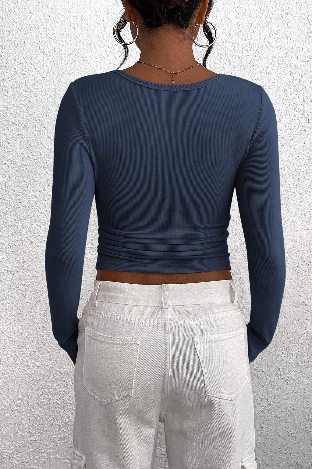 PRETTYGARDEN Women's Fall Long Sleeve Henley T Shirts Button Ribbed Knit Slim Fit Basic Tops Blouse Casual Outfits