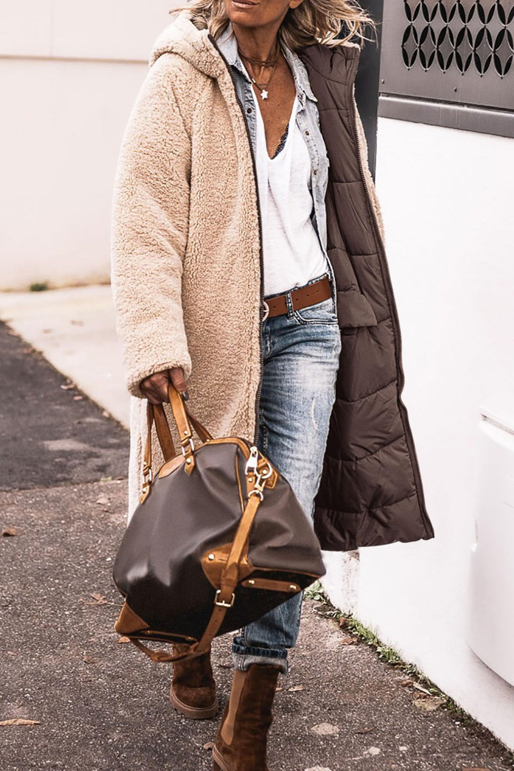 PRETTYGARDEN Women's Winter Fashion Clothes Oversized Shearling Fleece Long Coats Jackets