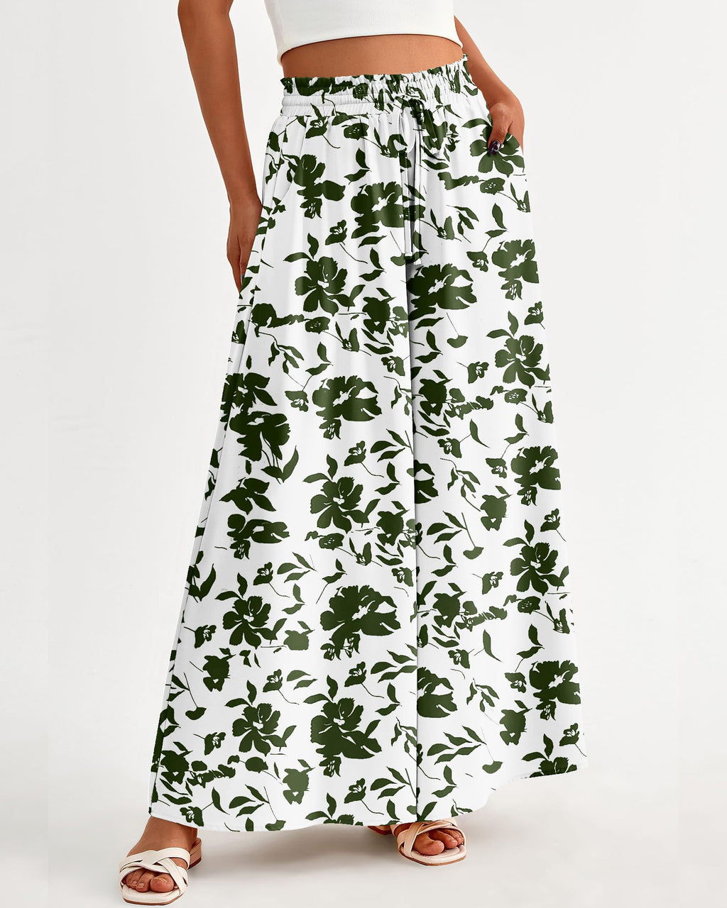 BTFBM Women Casual High Waist Wide Leg Pants Spring Summer Long Palazzo Pants Pocket Lounge Beach Vacation Clothes