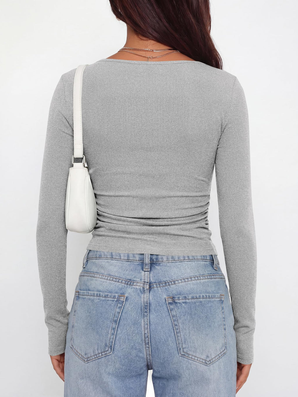 BTFBM Womens Long Sleeve T Shirts Spring Clothes Ribbed Slim Fit Boat Neck Casual Going Out Tops Workout Outfits