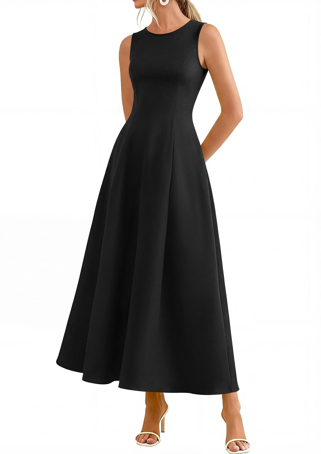 PRETTYGARDEN Women's Maxi Dress Summer Wedding Guest Spring A Line Long Tank Flowy Modest Sleeveless Cocktail Dresses