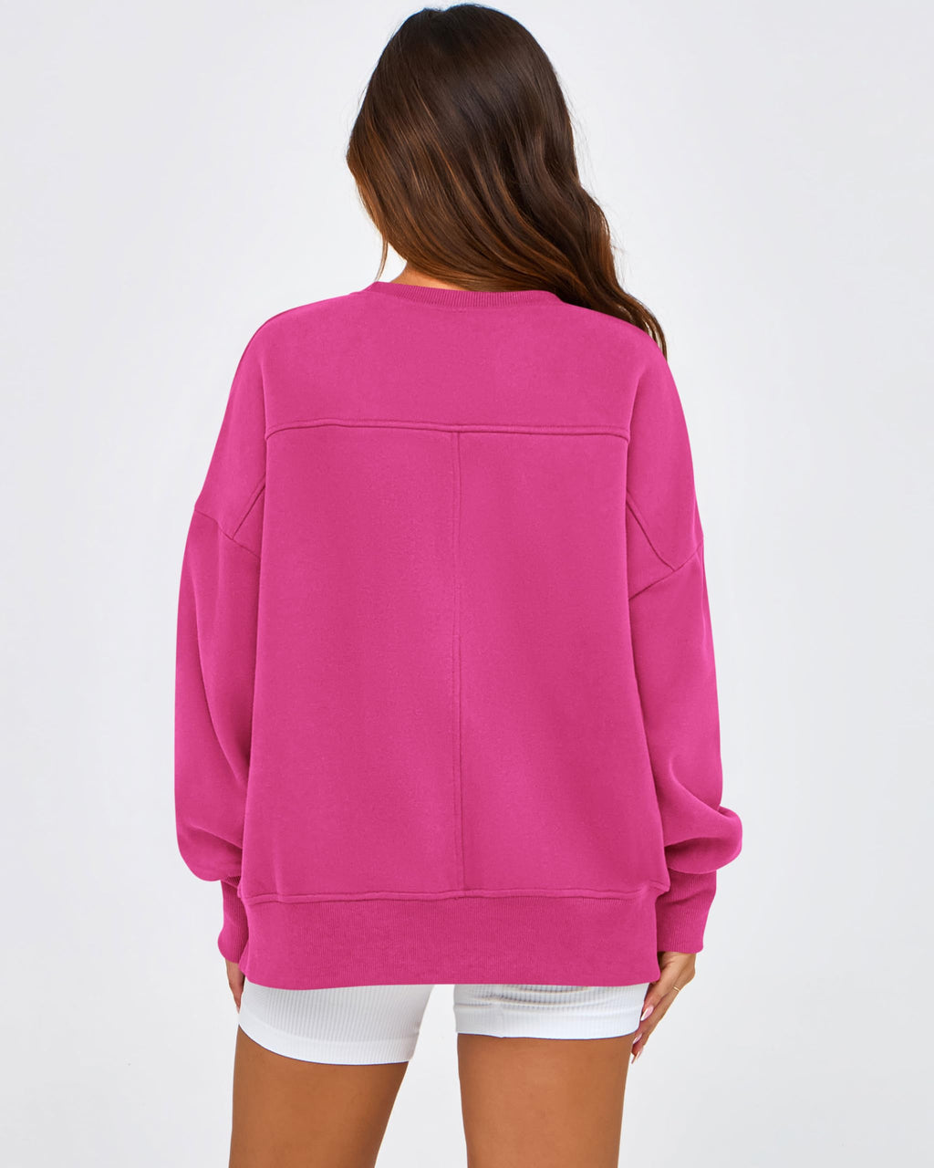 BTFBM Women's Casual Crewneck Sweatshirts Spring Long Sleeve Side Slit Workout Fleece Pullover Top Fashion Clothing