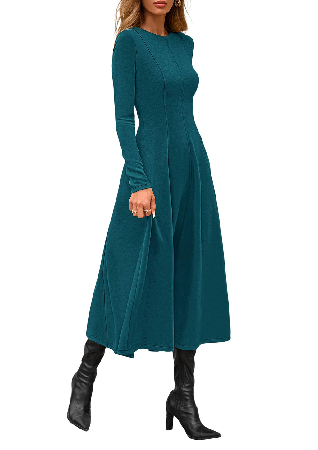 PRETTYGARDEN Cocktail Dresses for Women  Elegant Classy Fall Long Sleeve Midi A Line Flowy Modest Winter Party Dress