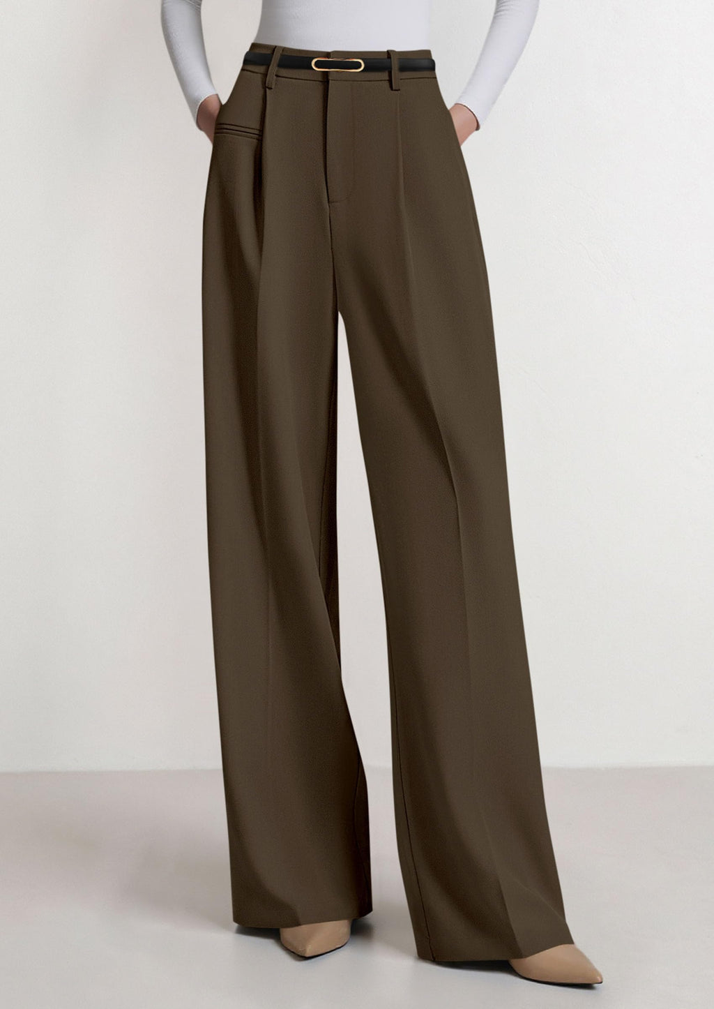 PRETTYGARDEN Womens Wide Leg Dress Pants Business Casual Flowy Work Palazzo Pants High Waisted Slacks Trousers