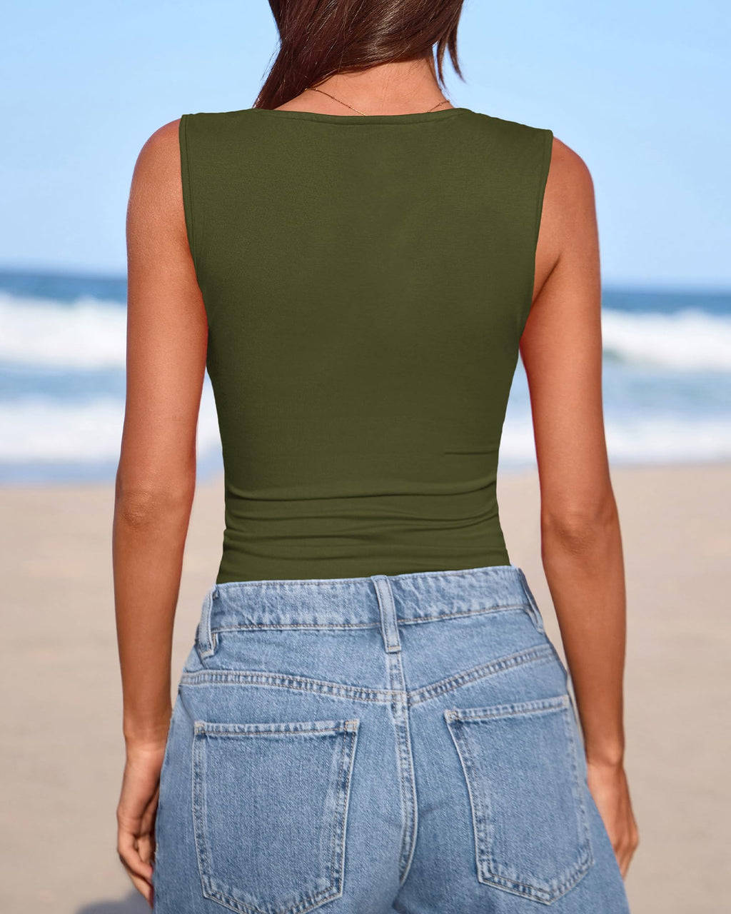 FreshPretty Spring Tops for Women Asymmetrical Neck Sleeveless Going Out Summer Outfits Casual Ruched Y2k Tank Top Clothes