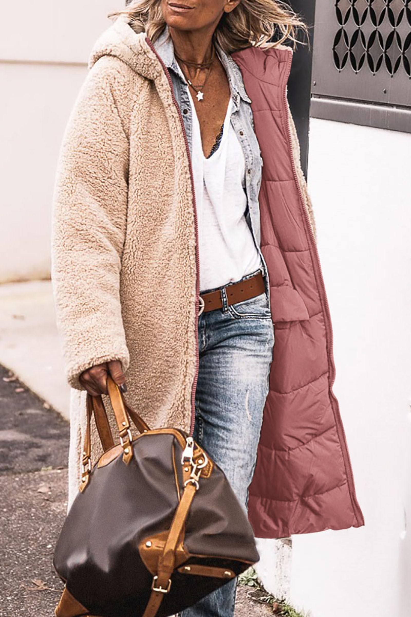 PRETTYGARDEN Women's Winter Fashion Clothes Oversized Shearling Fleece Long Coats Jackets