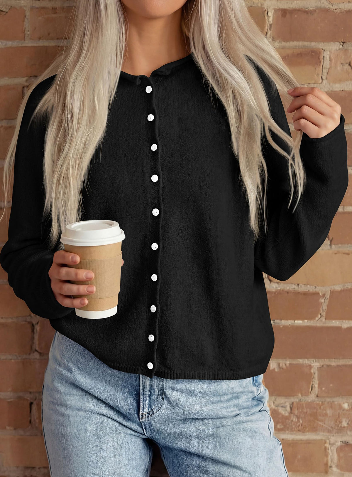 PRETTYGARDEN Button Up Cardigan for Women Knit Oversized Fall Sweaters