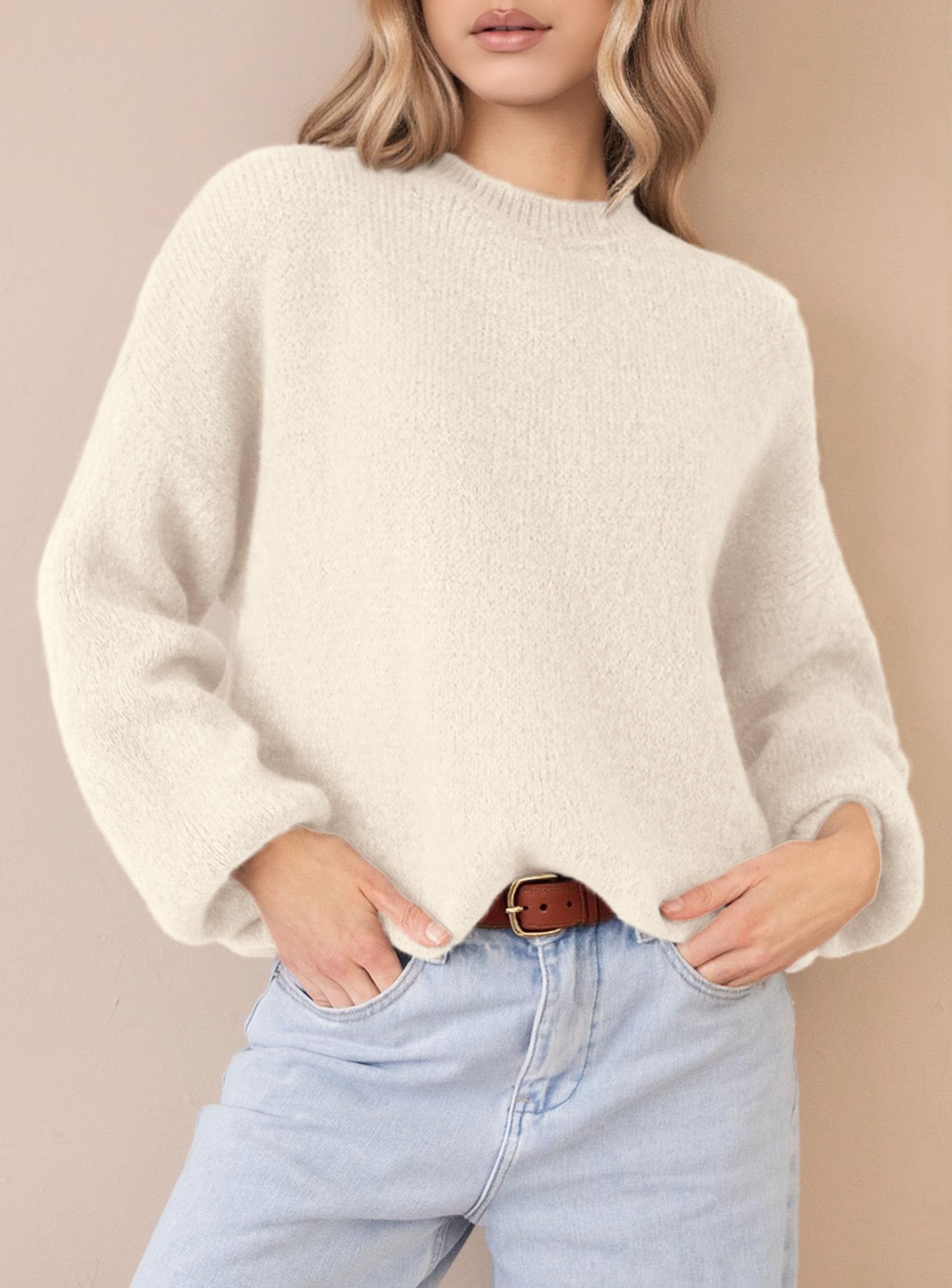 PRETTYGARDEN Women's Fall Oversized Sweaters Dressy Casual Long Sleeve Chunky Knit Winter Pullover Tops 2026 Holiday Outfits