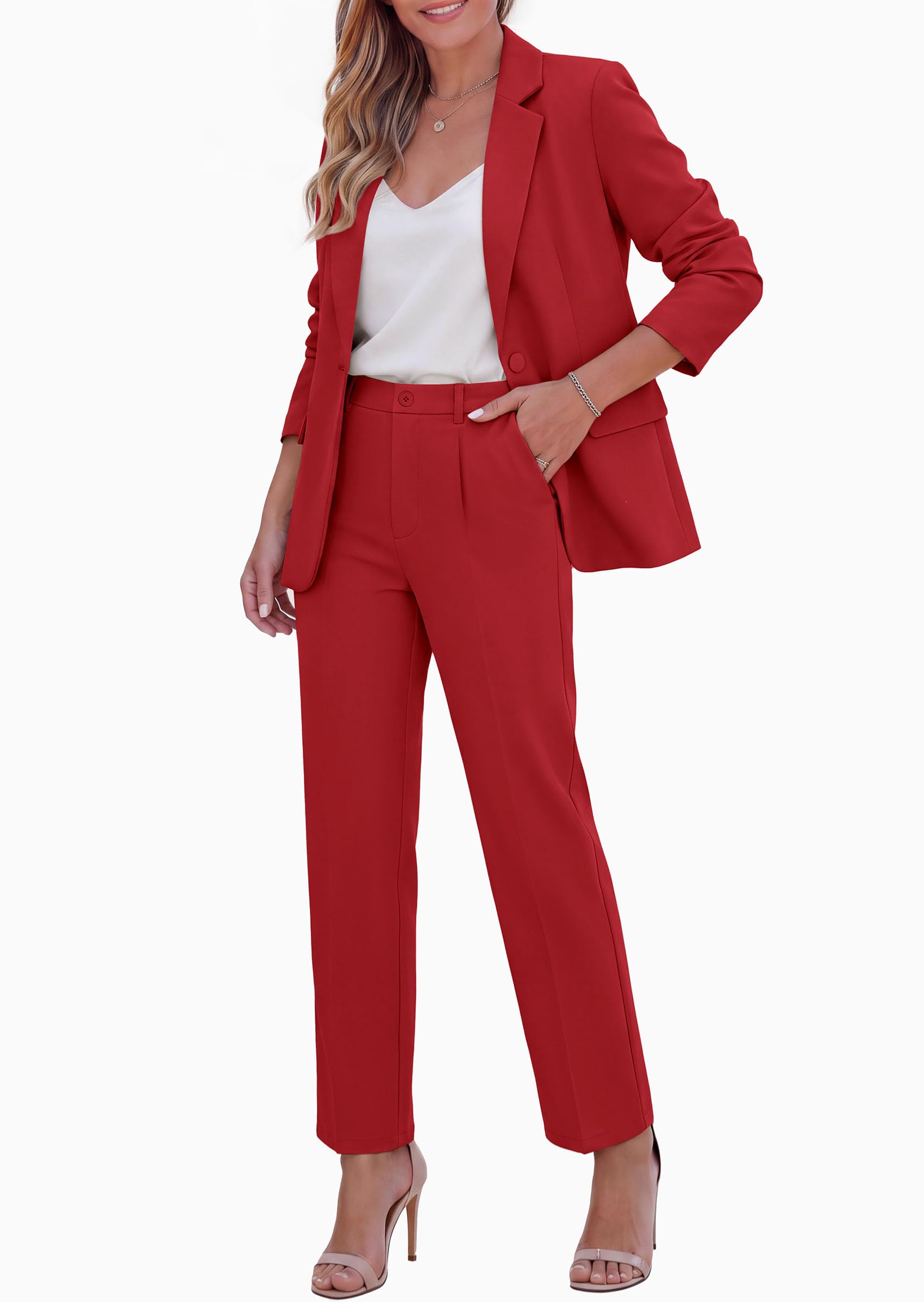 PRETTYGARDEN Two Piece Sets for Women Dressy Pant Suits