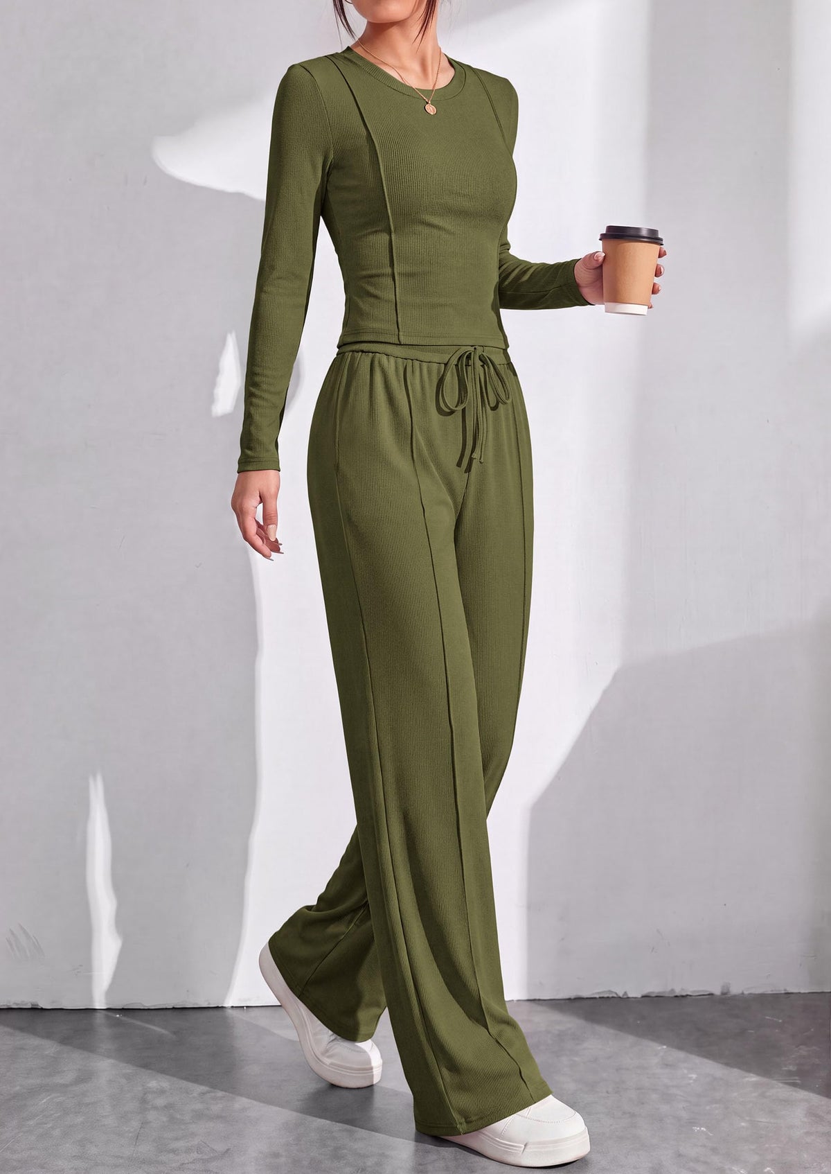 PRETTYGARDEN Womens 2 Piece Sets Long Sleeve Outfits
