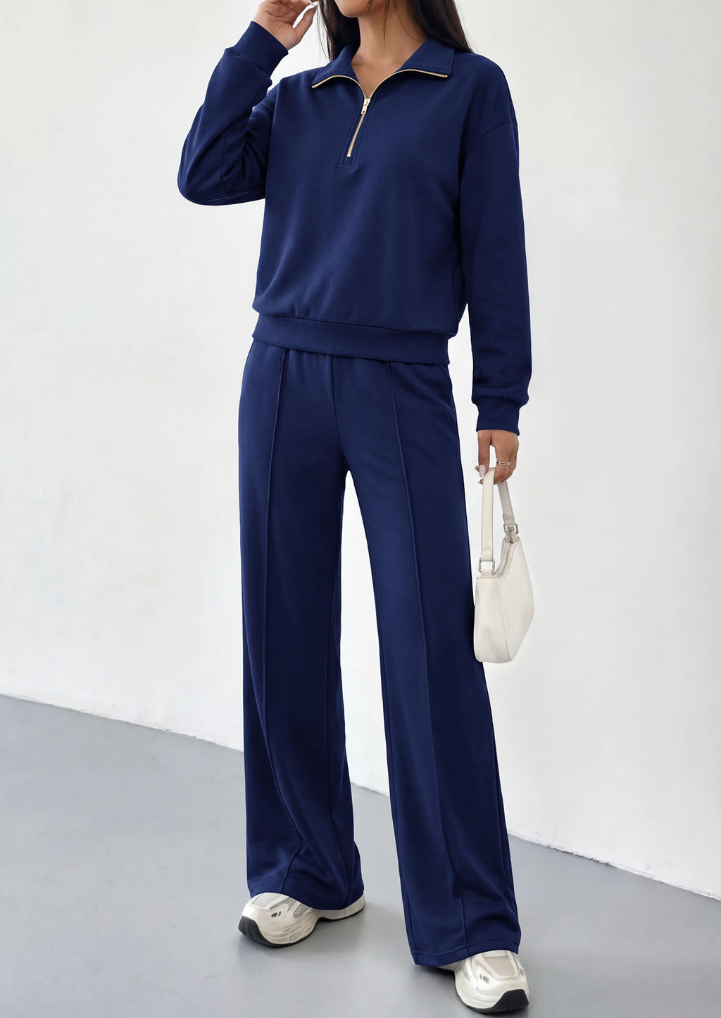 PRETTYGARDEN Women's Lounge Sets 2 Piece Outfits Sweatsuits | Half Zip Pullover Sweatshirts, Wide Leg Pants Pockets, Matching Workout Tracksuits, Airport Travel Resort Wear, Fall Clothes