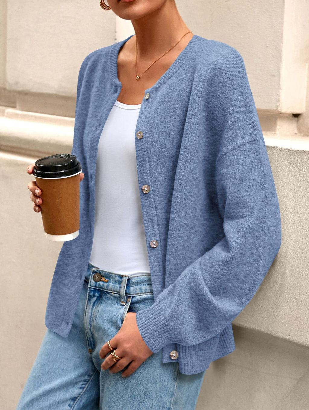PRETTYGARDEN Womens Long Sleeve Cardigan Sweaters Button Down Knit Tops