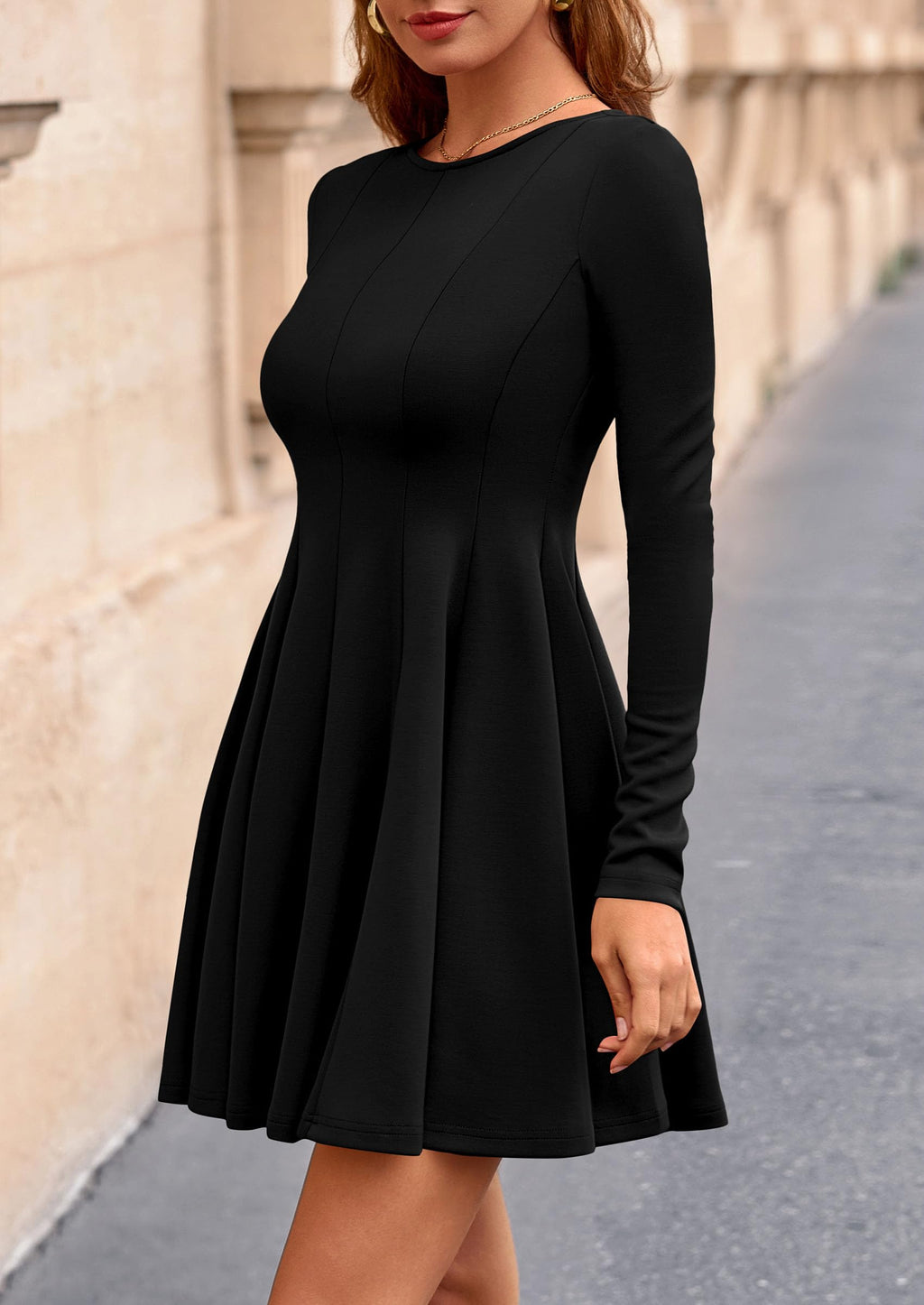 PRETTYGARDEN Fall Cocktail Dresses for Women Elegant Classy Wedding Guest  Long Sleeve Homecoming Party A Line Mini Dress
