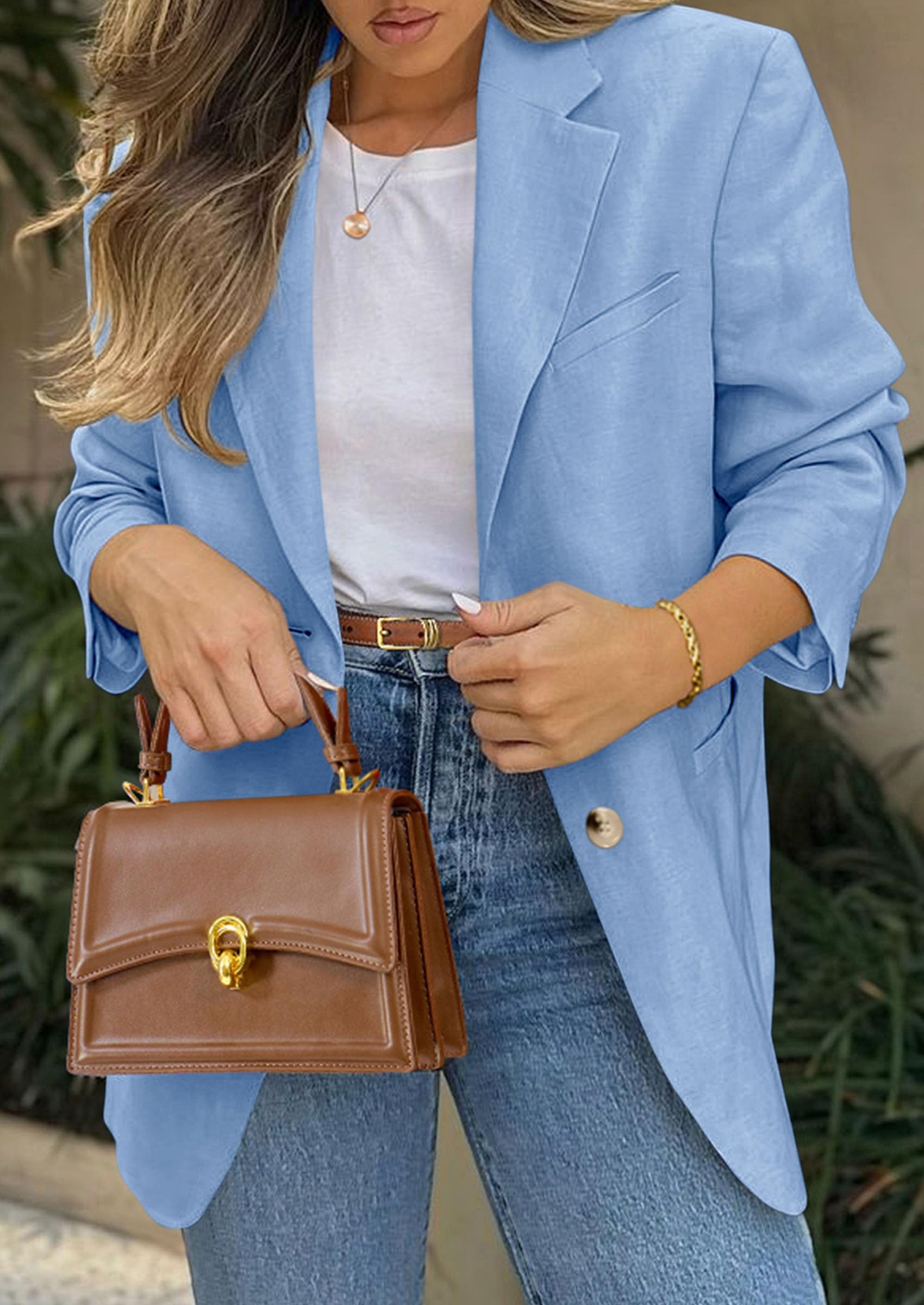 PRETTYGARDEN Blazers for Women Business Casual Long Sleeve Lapel Open Front Suit Jacket Work Blazer with Pockets