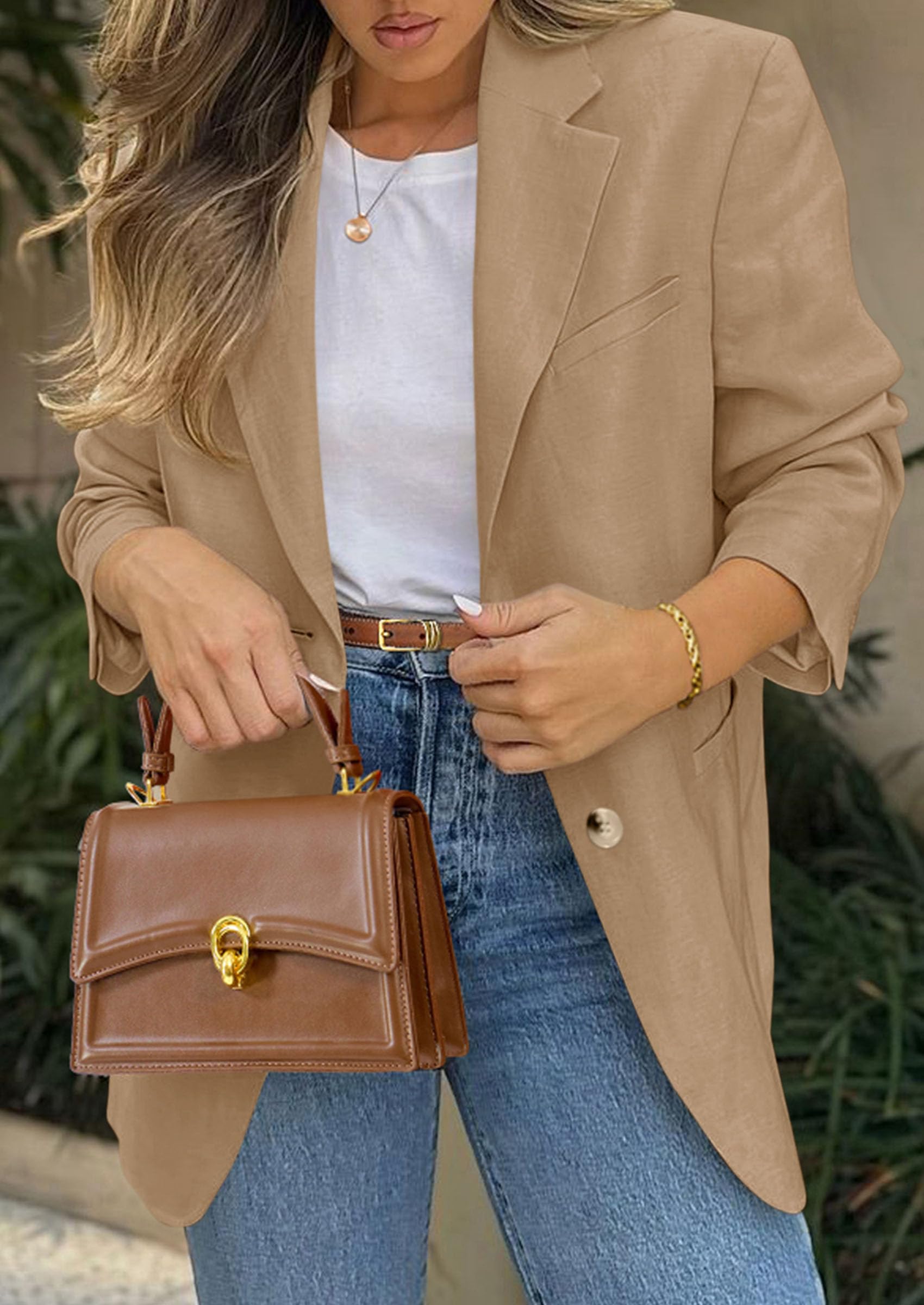 PRETTYGARDEN Blazers for Women Business Casual Long Sleeve Lapel Open Front Suit Jacket Work Blazer with Pockets