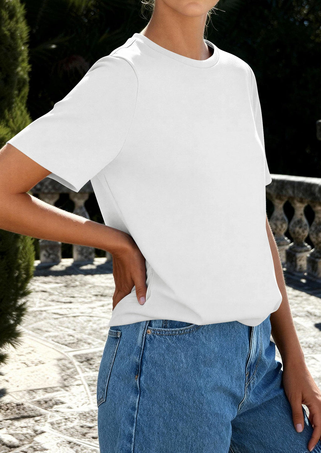 PRETTYGARDEN Womens Summer Tops Casual Basic Crewneck Short Sleeve Shirts Spring Fashion Clothing Going Out Outfits