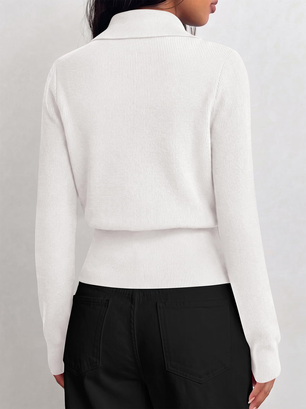 BTFBM Women Long Sleeve Lightweight Cardigans Knitted Button Down Shirts Lapel V Neck, Cropped Sweaters, Slim Fit, Ribbed, Y2K Going Out Tops, Business Casual Outfits, Spring, Fall, Winter Layering
