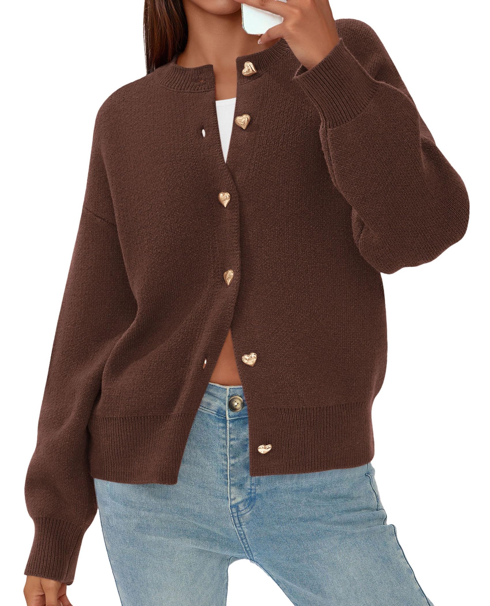 PRETTYGARDEN Cardigan for Women Fall Fashion Long Sleeve Trendy Button Down Work Office Sweaters Cute Winter Jacket