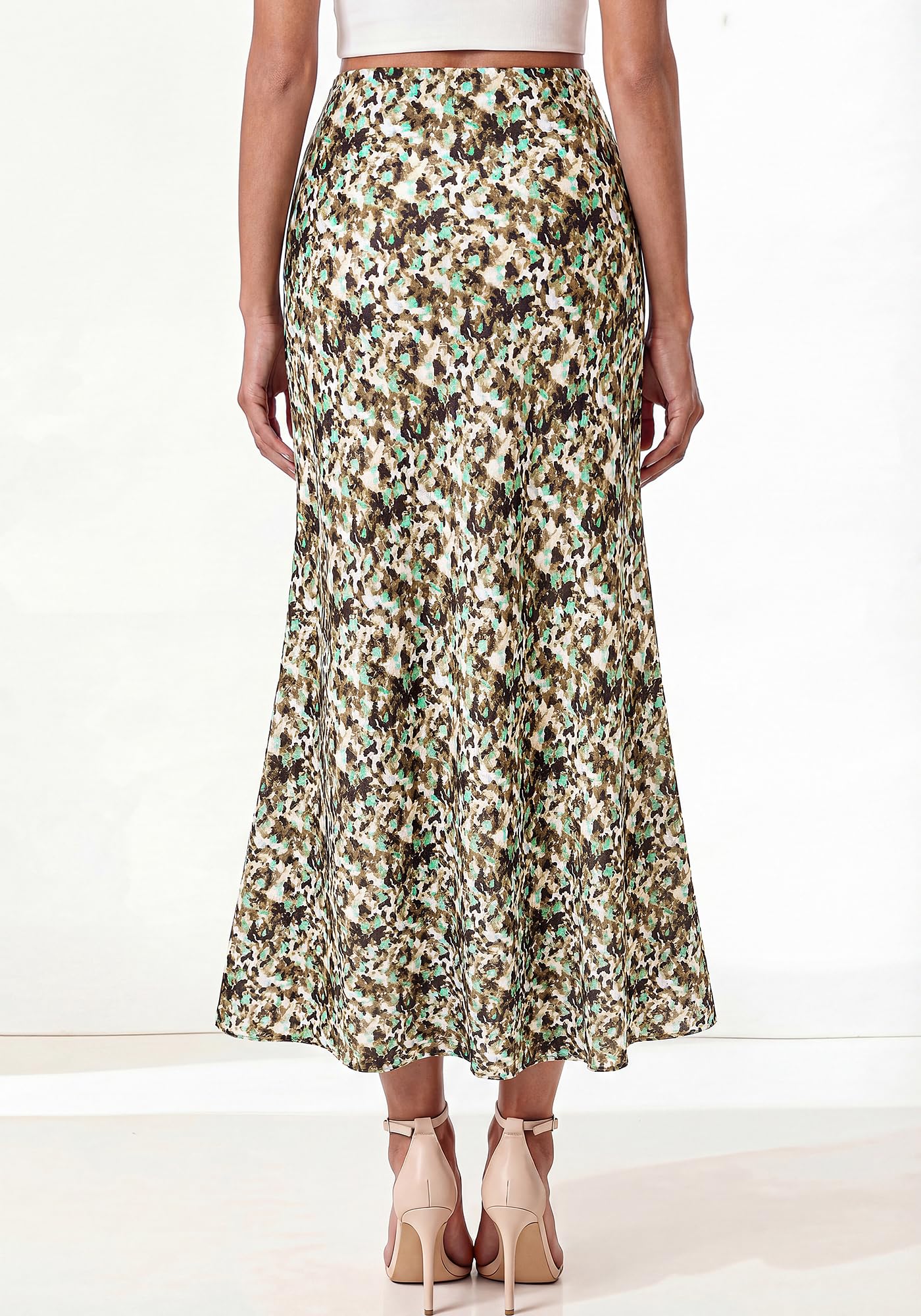 BTFBM Maxi Skirts for Women Summer Spring Boho Lightweight A Line High Waisted Wedding Guest Party Silk Midi Skirt