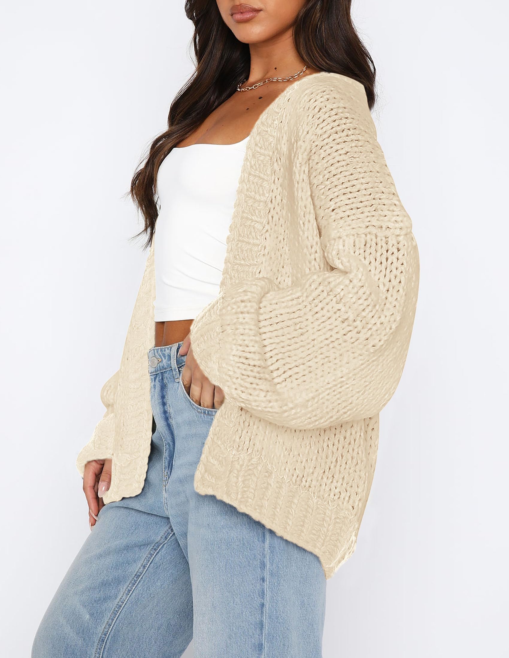 PRETTYGARDEN Cardigan Sweaters for Women Trendy Fall Fashion Long Sleeve Chunky Knit Cardigans Winter Clothing Outfits